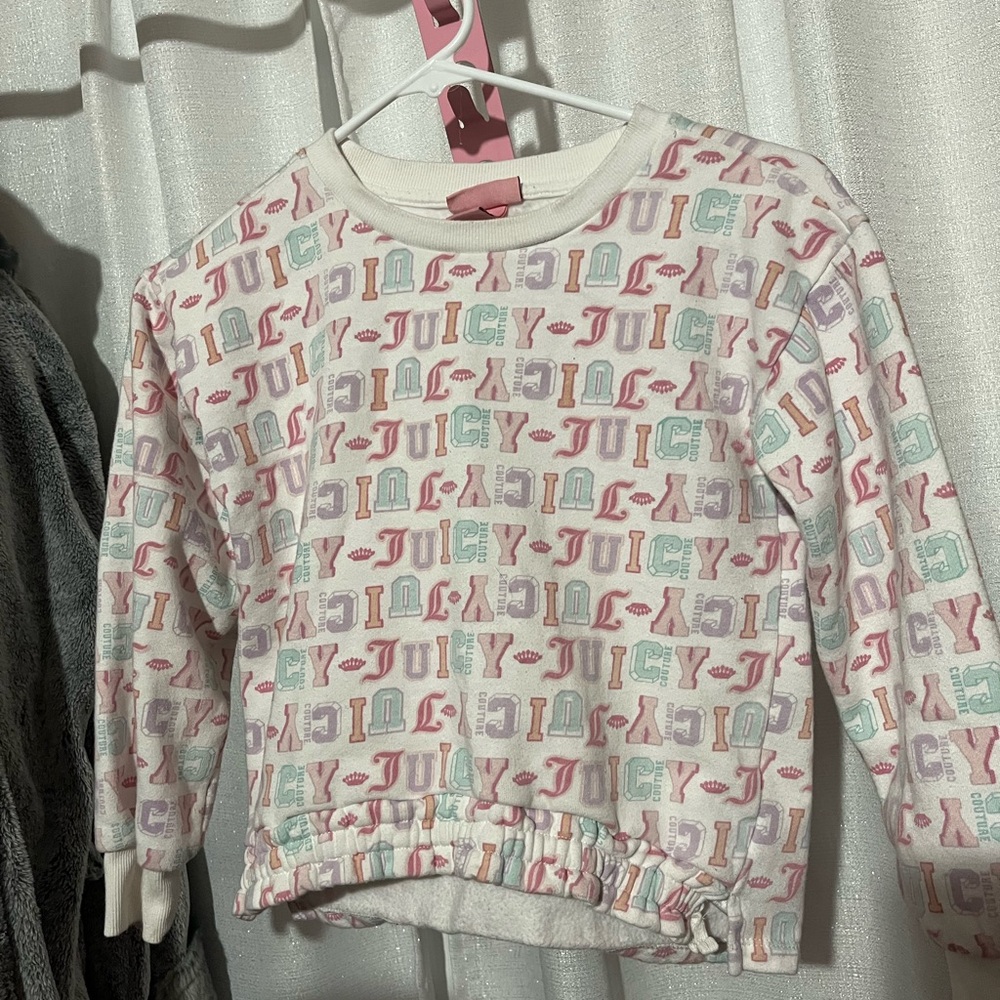 Juicy Couture White Crewneck Sweatshirt with Pastel Pink & Mint Logo